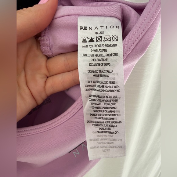 P.E Nation Grand Stand Sports Bra Lavender Logo Crop Top | Size S - Picture 11 of 11